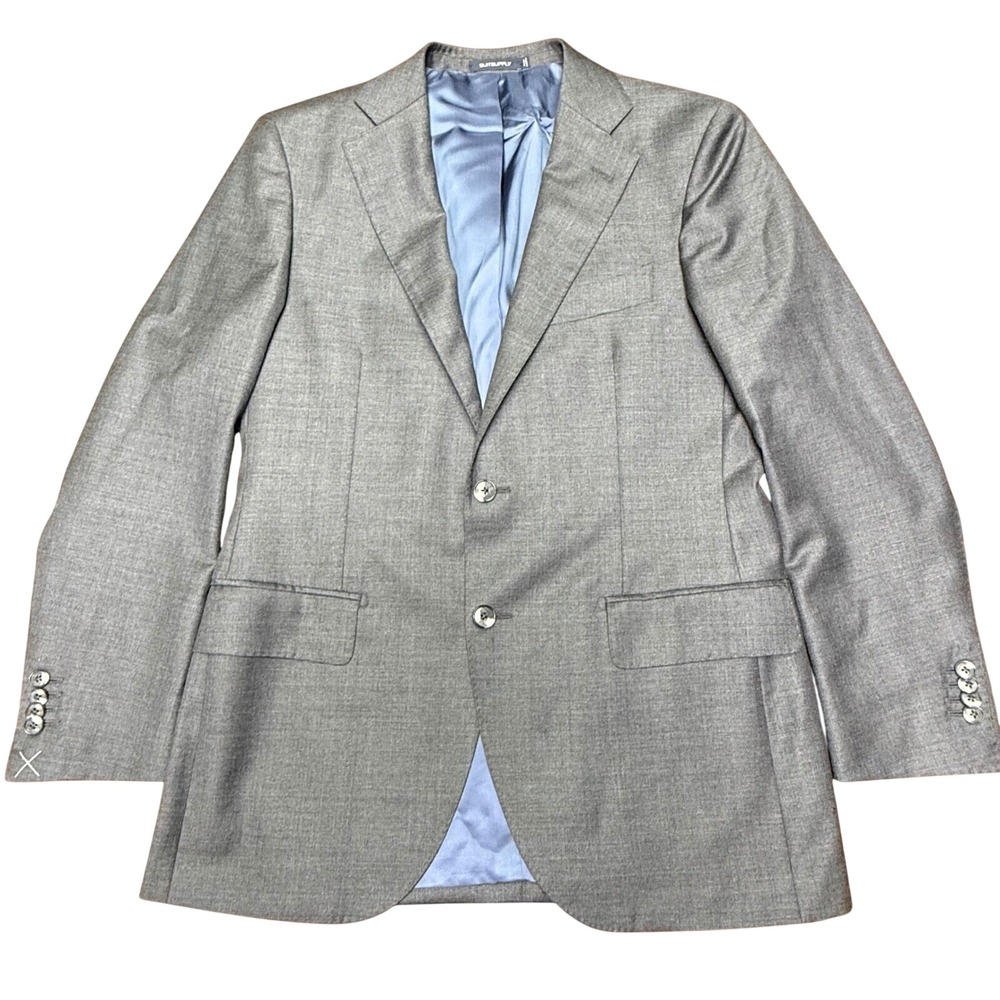 Suitsupply Lazio Jacket Mens 40 Dark Grey Slim Fit Vitale Barberis Canonico Wool